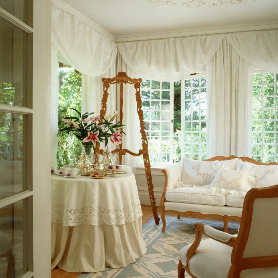 Занавески на террасу в деревенском стиле