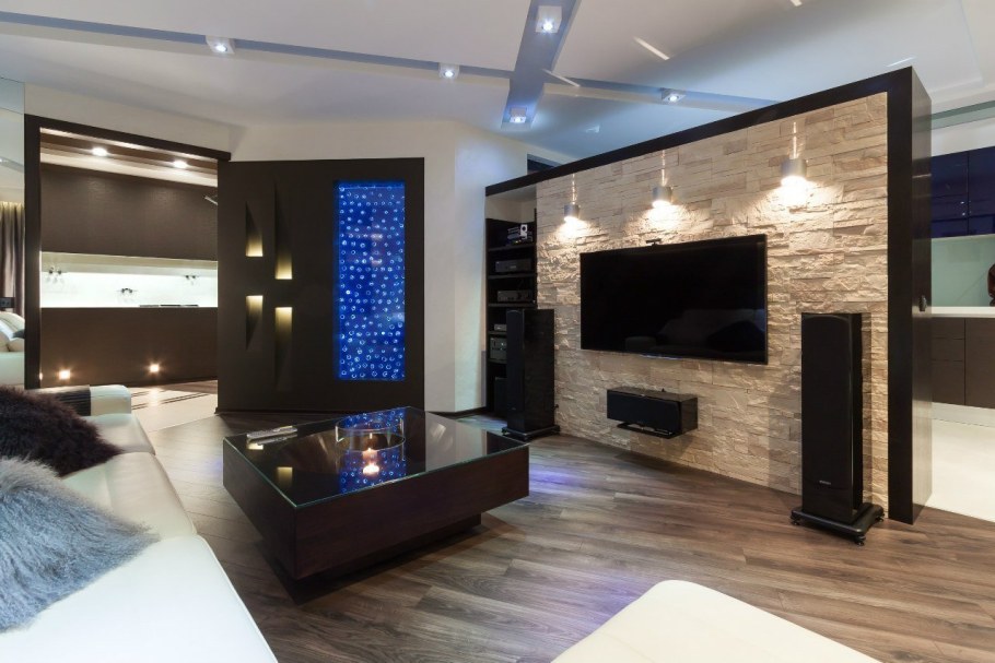 Отделка гостиной в стиле Хай тек