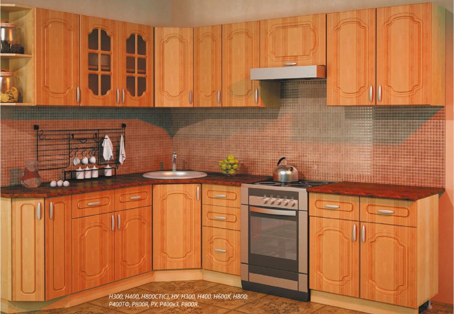 Кухня в цвете ольха современная