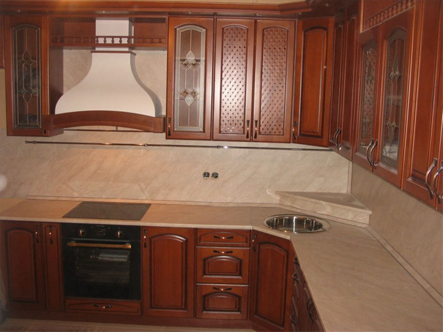 Столешницы для классической кухни цвет орех