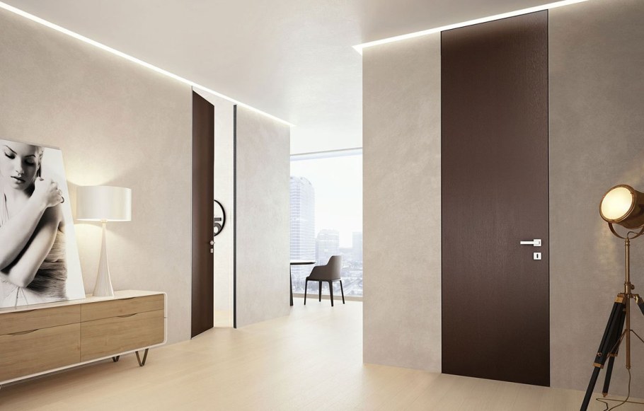 Двери высокие межкомнатные Инвизибл шпон