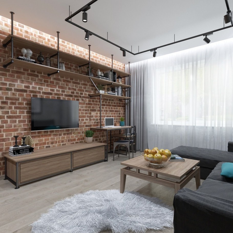 Гостиная лофт Контемпорари