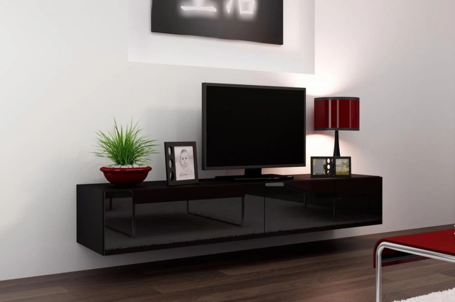 Комод Viva, черный / черный / белый