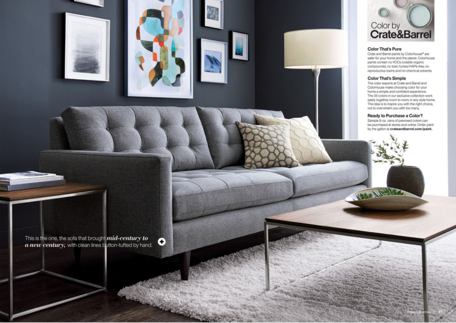 Серый классический диван