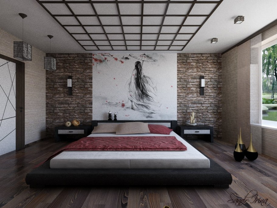 Спальня в японском стиле Минимализм