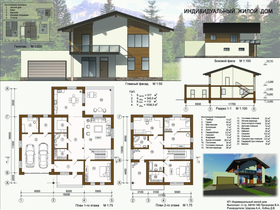 Чертежи индивидуального жилого дома