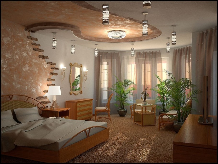 Спальная комната в частном доме