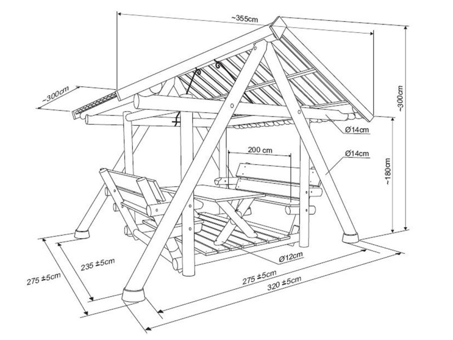 Садовая качеля деревянная чертеж