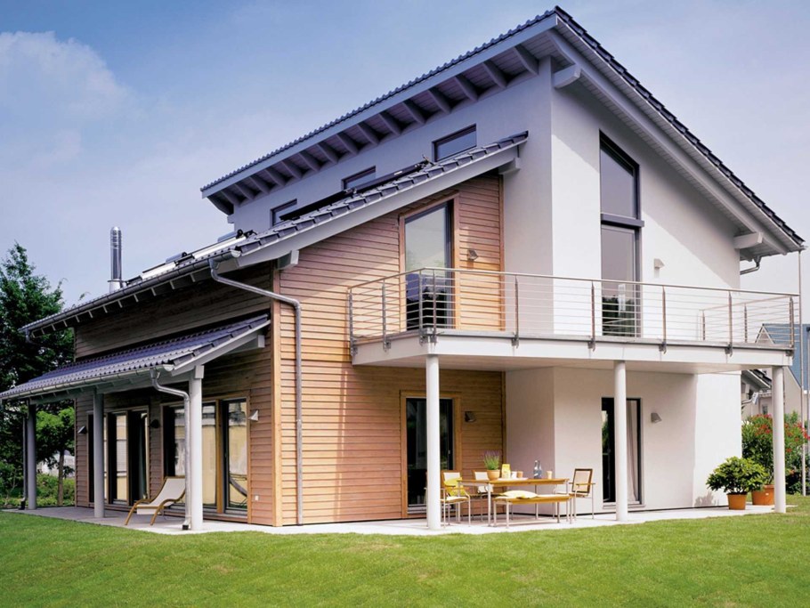 Дом с разноуровневой крышей