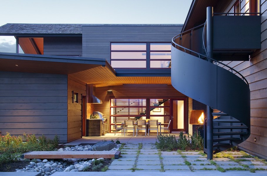 Дом односкатная кровля Модерн