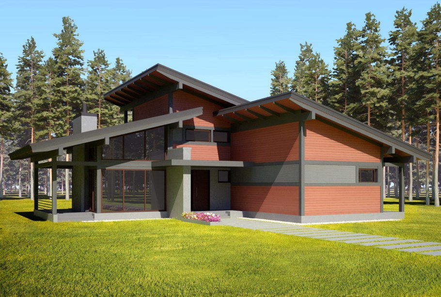 Дом со скатной крышей