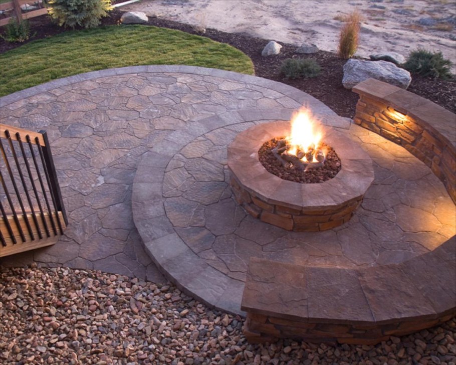 Очаг из бетона