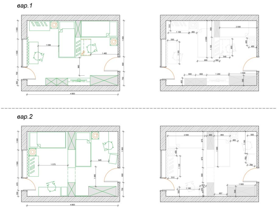 План расстановки мебели в маленькой спальне