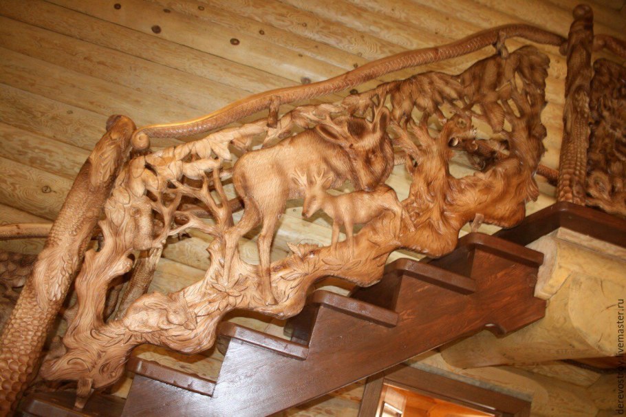 Резьба по дереву перила