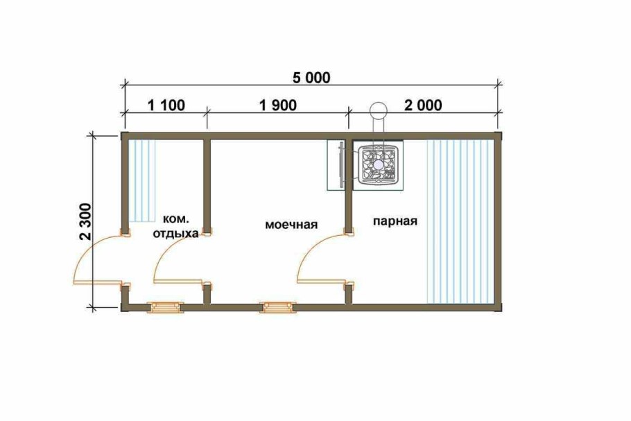 Каркасная баня 3х5 планировка