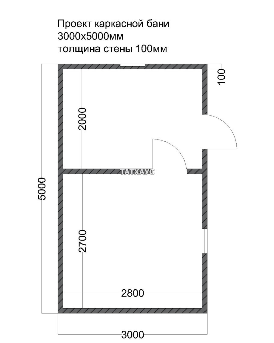 Баня 4х4м планировка