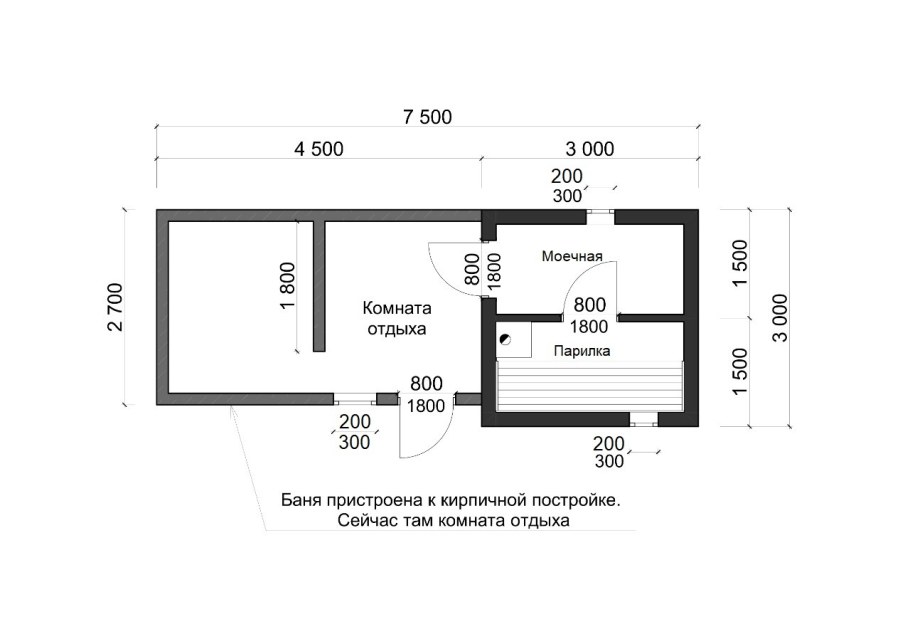 Баня 4 на 4 из бревна планировка