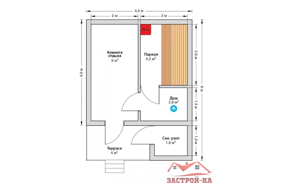 Баня 3х3 из бруса 100х150