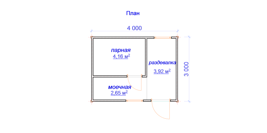 Баня 3х4 с парилкой