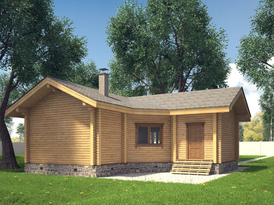 Баня с беседкой из бруса 4х10