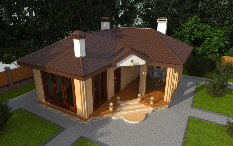 Проект угловой бани