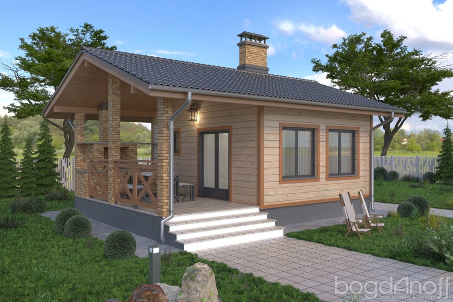 Баня с верандой и барбекю проекты 6х3