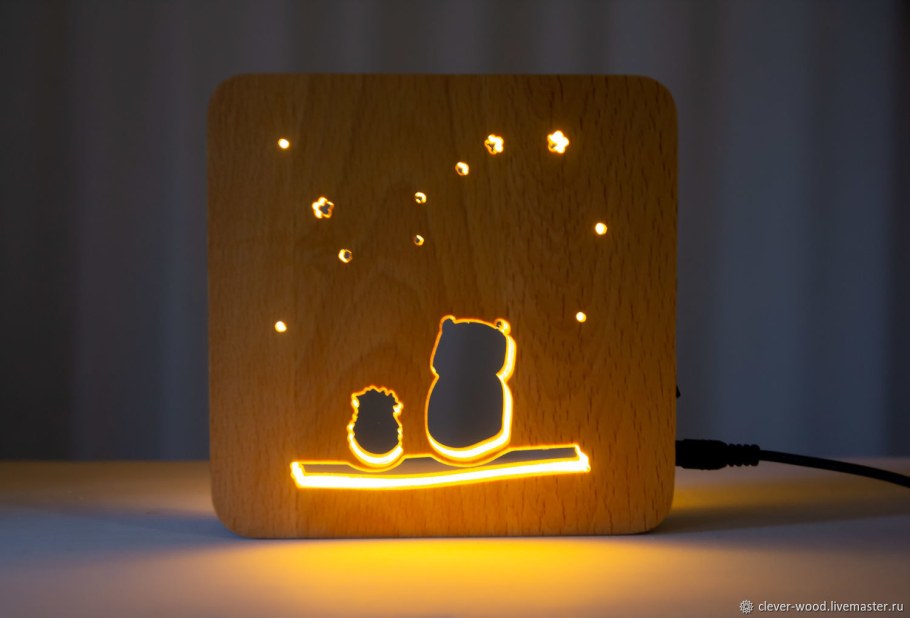 Деревянные светильники ночники