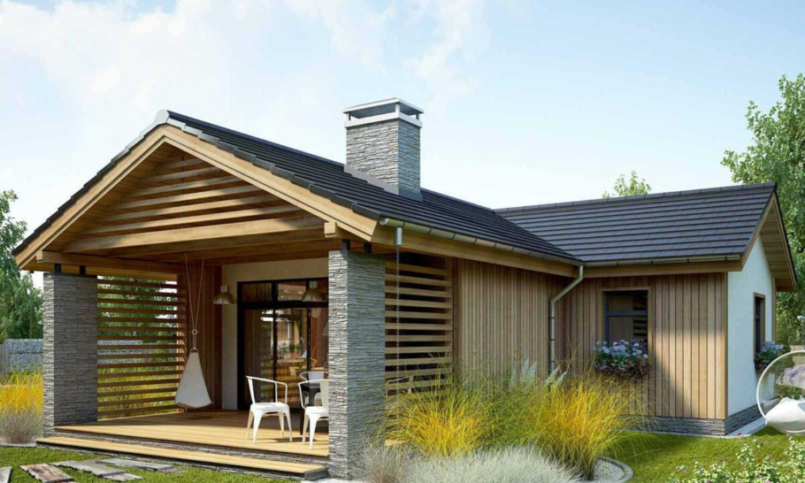 Одноэтажный каркасный дом