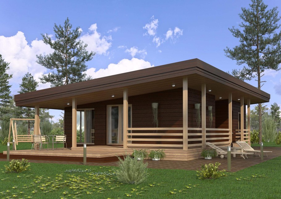 Дачные дома одноэтажные с верандой