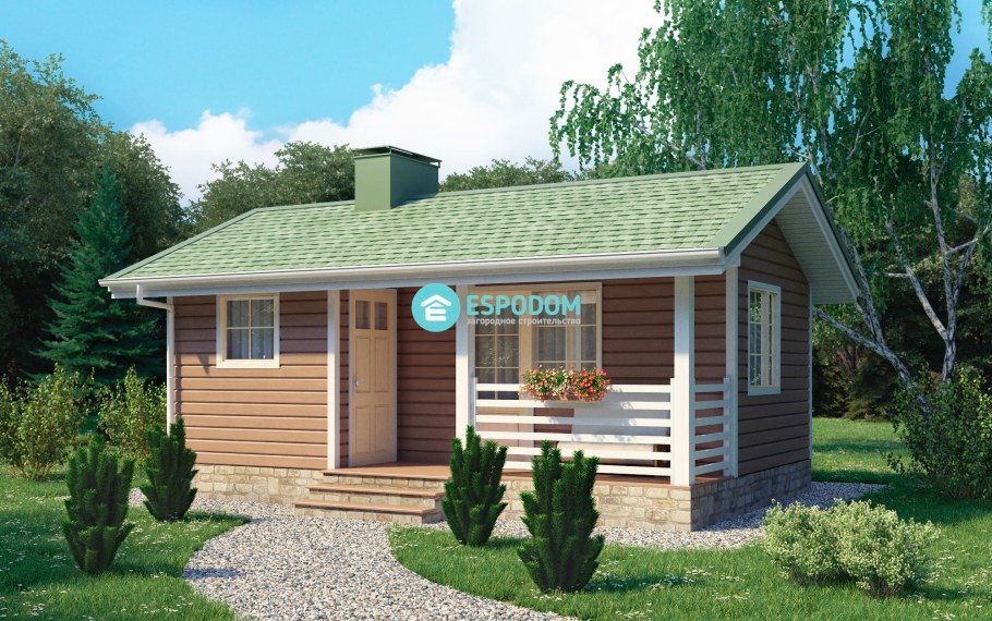 Одноэтажная баня 5х5м