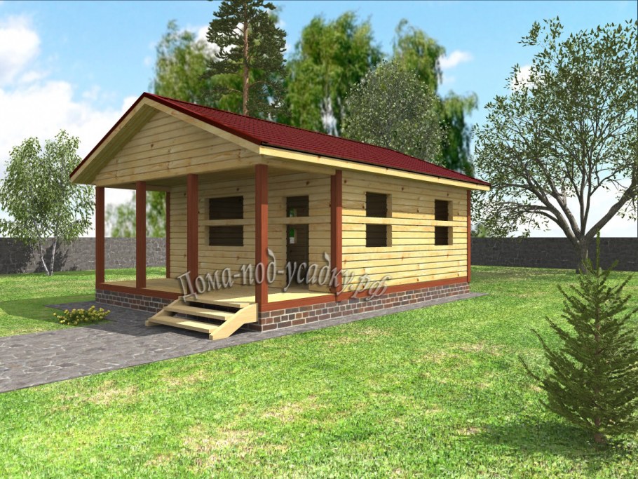 Баня 6х6 Одноэтажная из бруса