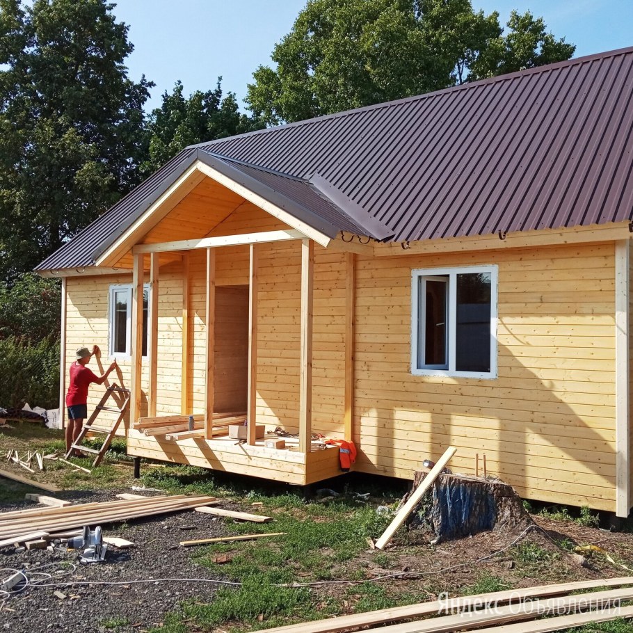 Одноэтажный дом 6х6м с крыльцом