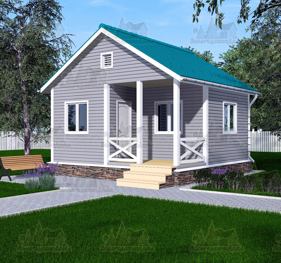 Дачный домик 6х6 одноэтажный каркасный проекты