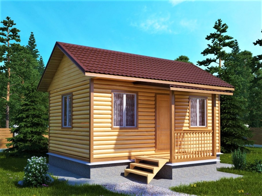 Дом из бруса 5х4 одноэтажный