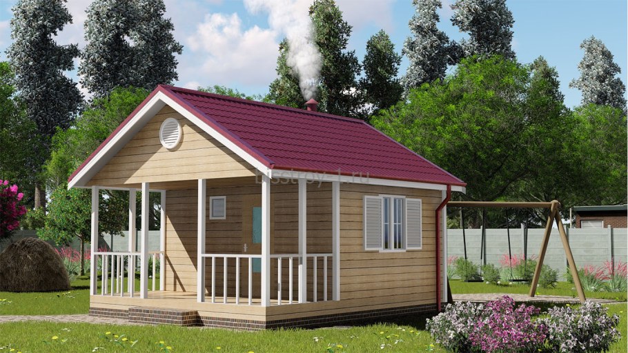 Баня каркасная 6х6 Одноэтажная