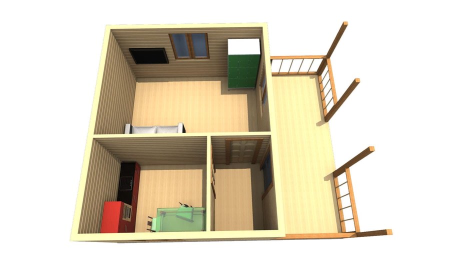 Баня с односкатной крышей 3х5