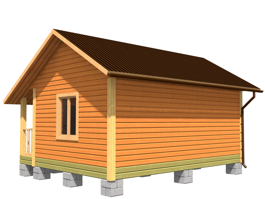 Дачный домик 6х6 одноэтажный каркасный