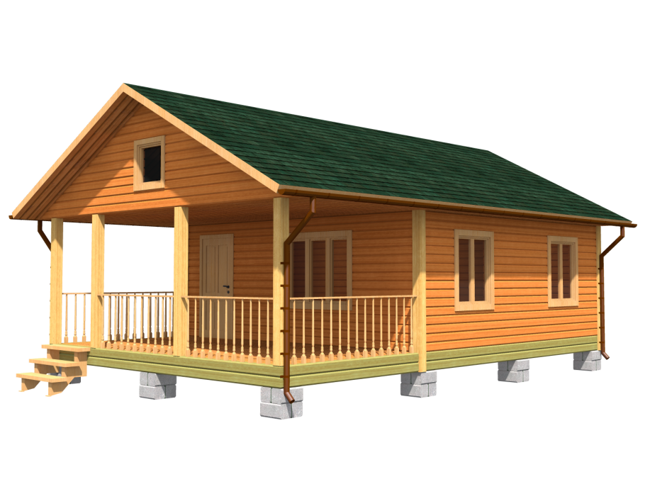 Дачный дом из бруса 6х6 Сканди