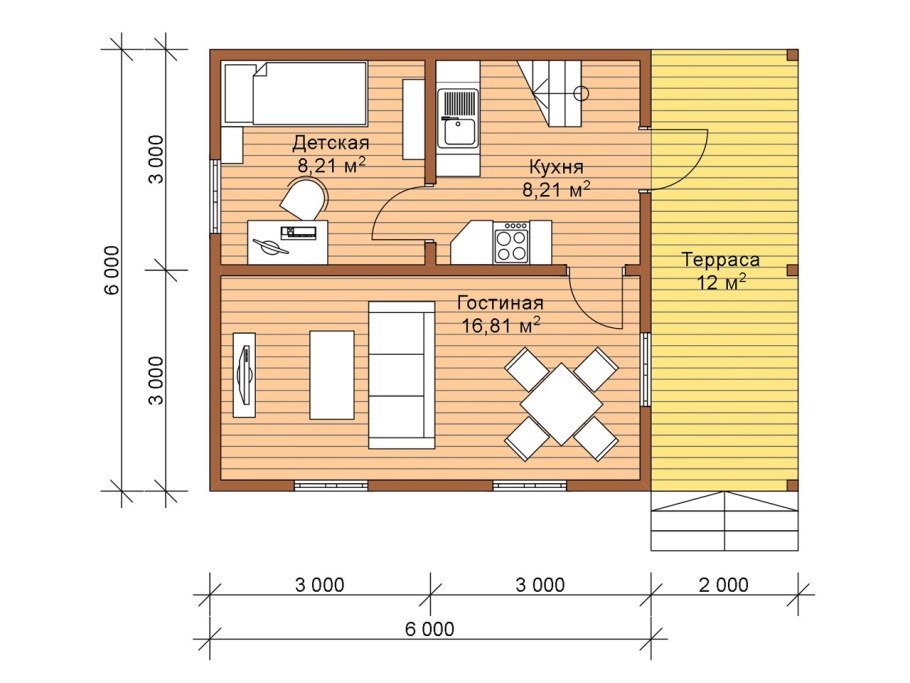 Каркасный дом 6 6 с мансардой планировка