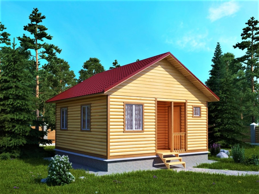 Дачный дом-баня 6х6 одноэтажный