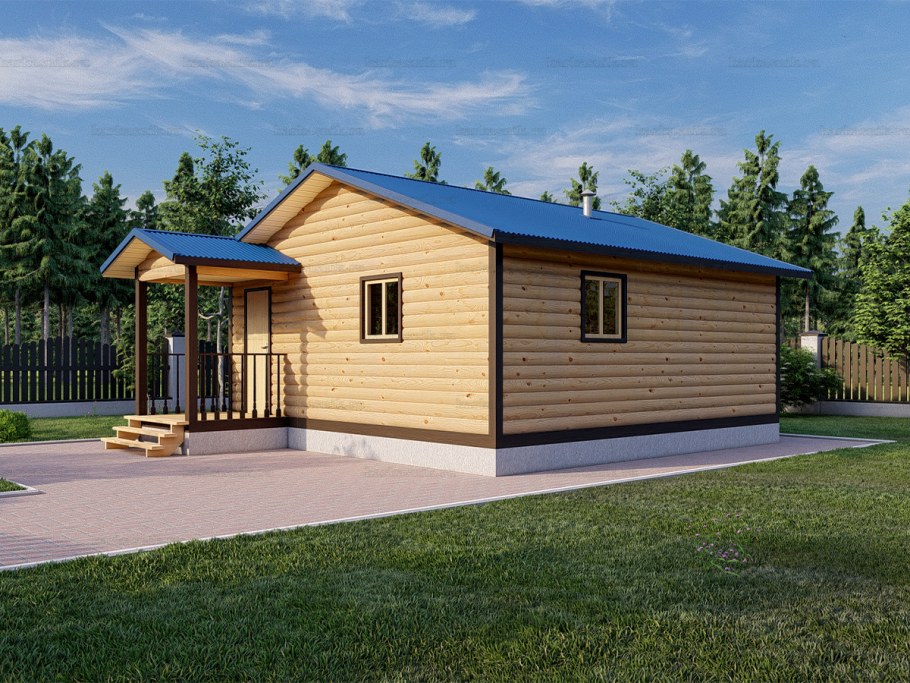 Баня каркасная 6х6 Одноэтажная