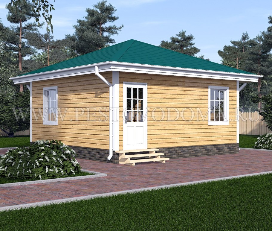 Дачный домик 6х6 одноэтажный каркасный