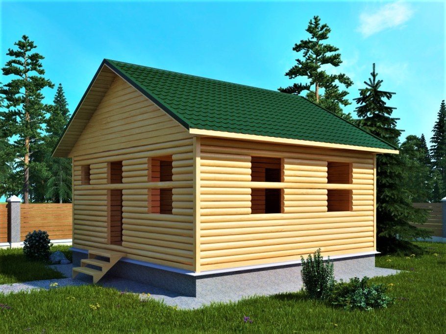 Проект бани из пеноблоков 6х8