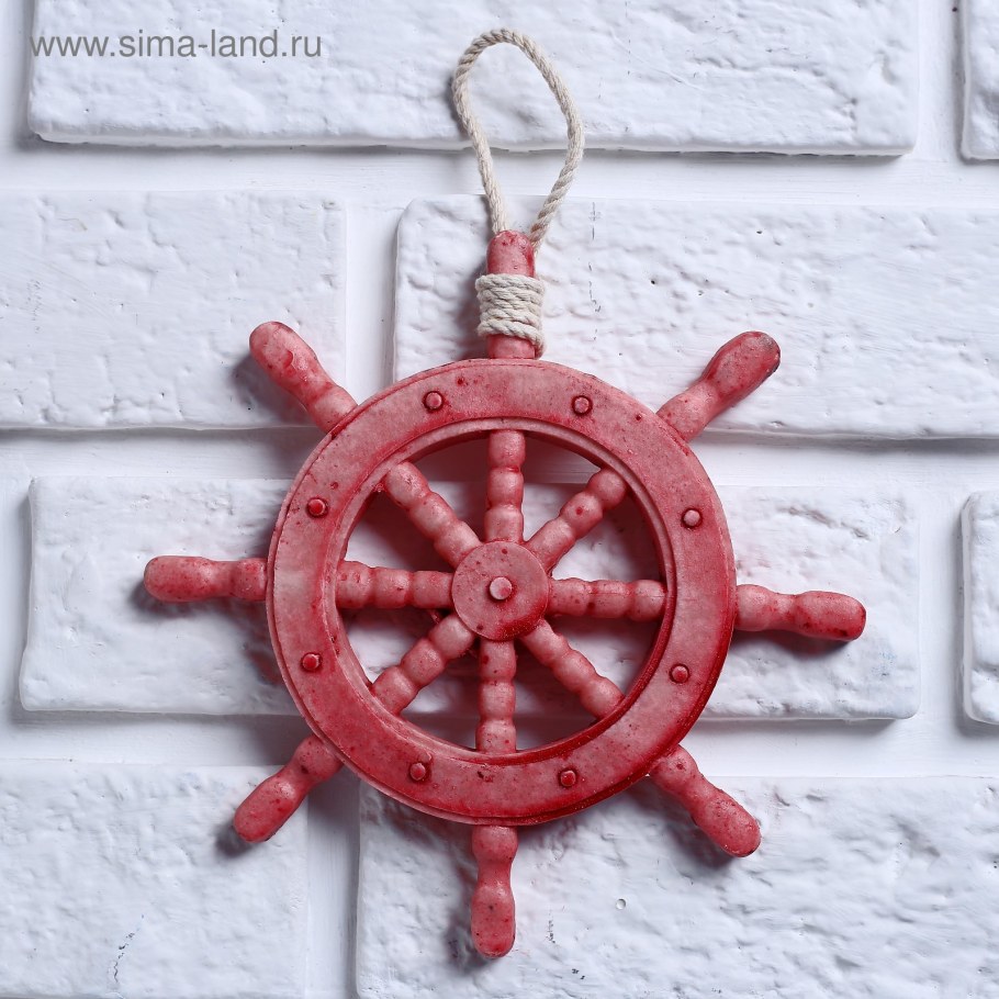 Штурвал судовой 38 дюймов (92*92*5см) из красного дерева