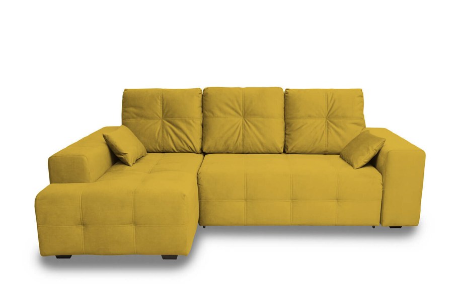 Диван горчичного цвета в интерьере