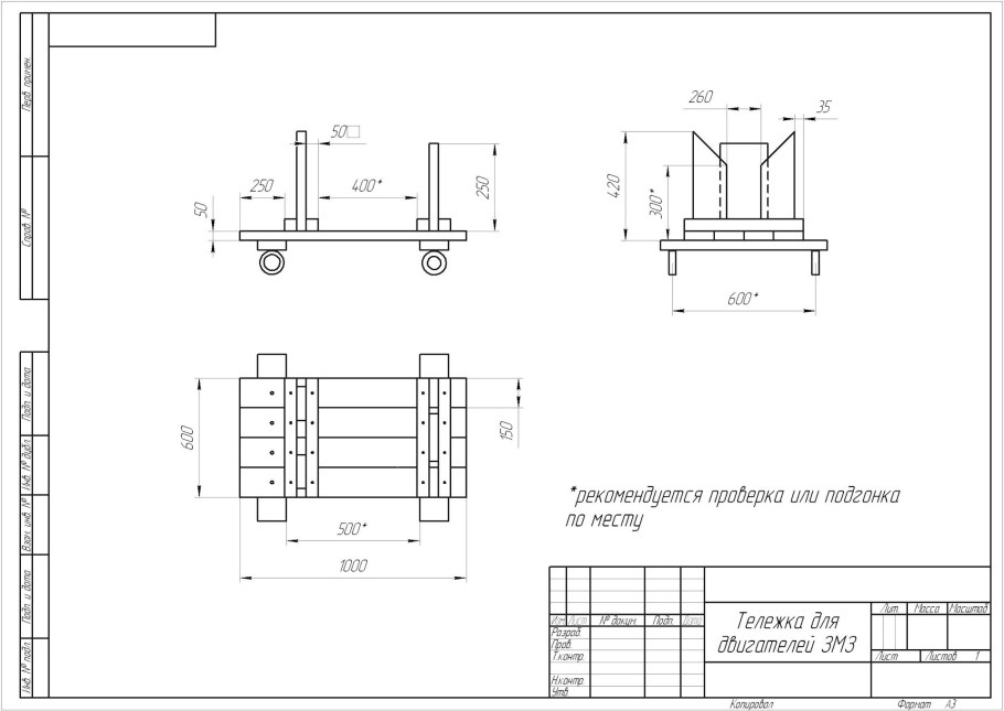Тележка под двигатель ГАЗ 21