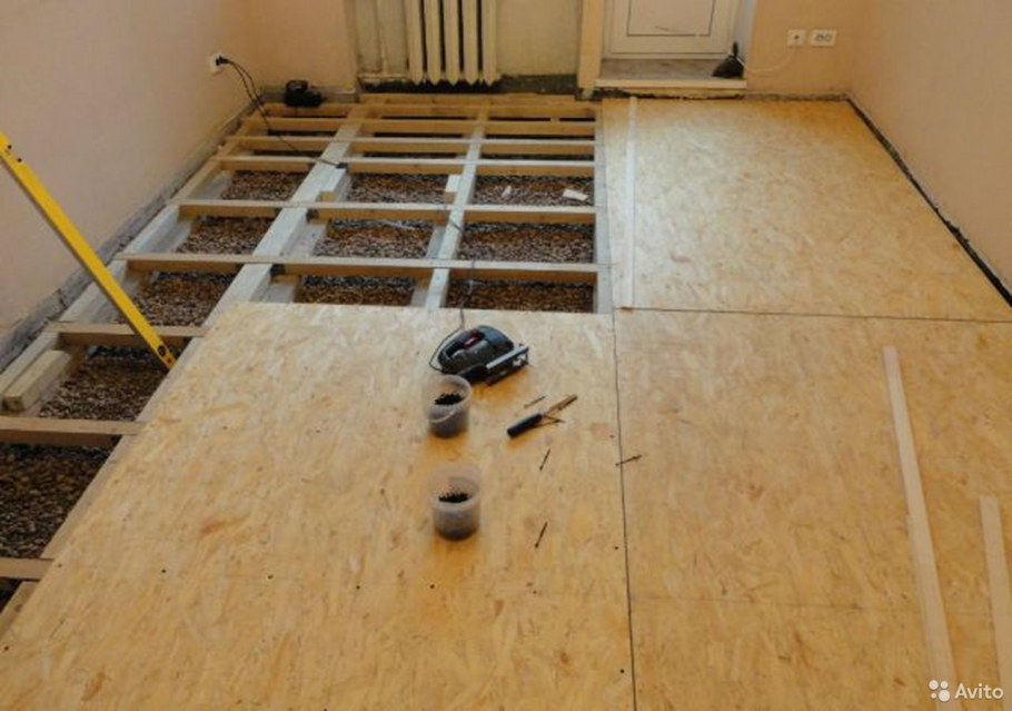 OSB плиты на пол по лагам