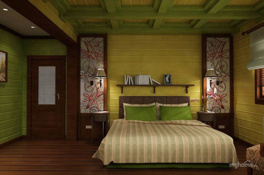 Крашеная вагонка на даче