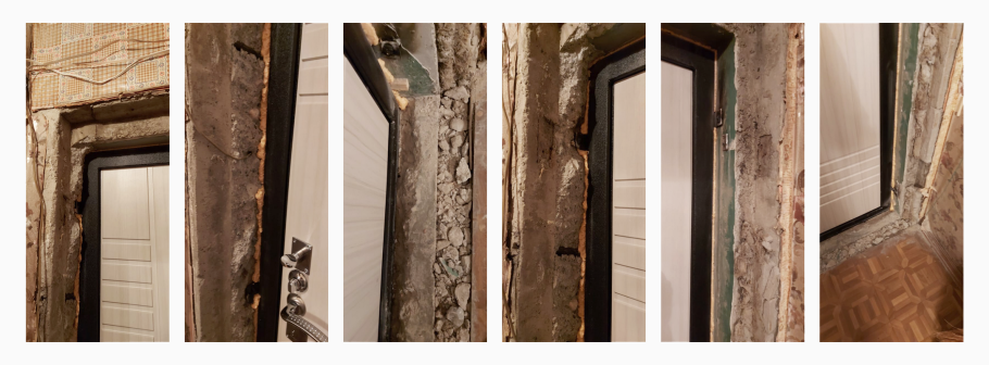 Монтаж входной металлической двери и трубы отопления