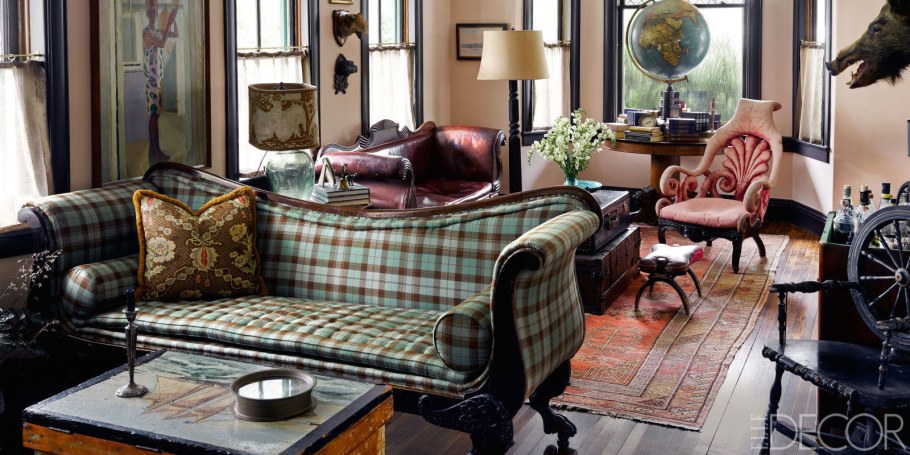 Чехол на диван в клетку